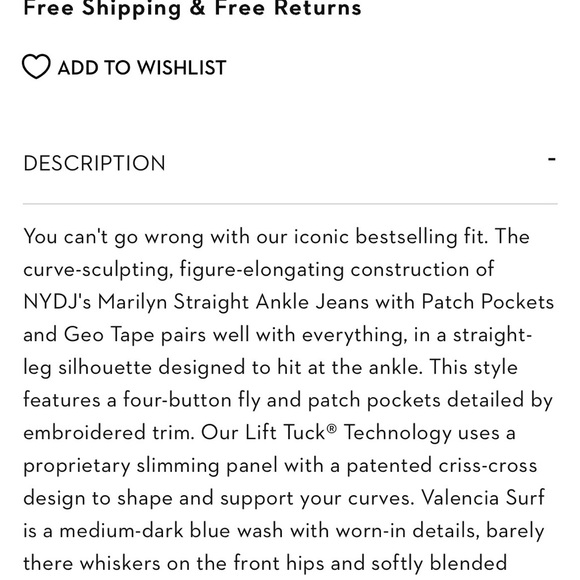 NWT NYDJ Woman’s Marilyn Straight Raw Hem Multi Color Pocket  Cropped Jean - Picture 16 of 16